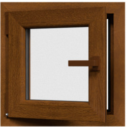 Jednokrídlové plastové okno, otváravo-sklopné, ĽAVÉ, Šírka: 550mm, Výška: 550mm