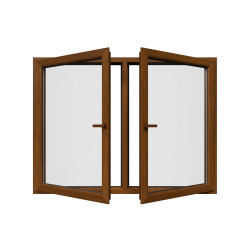 Dvojkrídlové biele plastové okno, otváravo-sklopné + otváravé, Šírka: 1950mm, Výška: 1450mm
