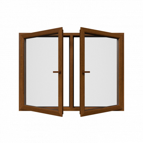 Dvojkrídlové biele plastové okno, otváravo-sklopné + otváravé, Šírka: 1950mm, Výška: 1450mm