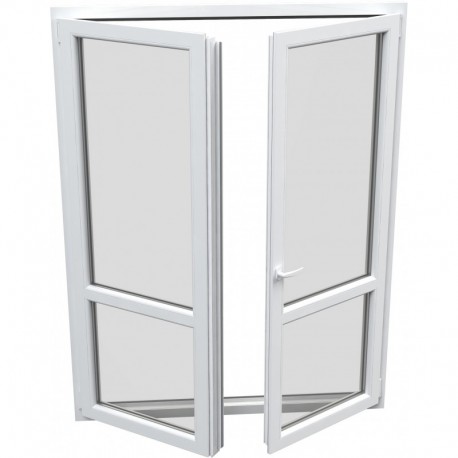 Dvojkrídlové plastové balkónové dvere - otváravé + otváravo-sklopné, šírka: 1500mm, výška: 2300mm