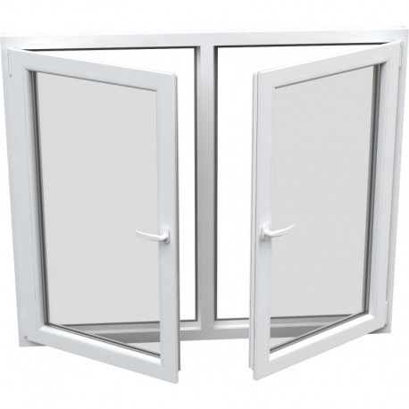 Dvojkrídlové plastové okno - otváravé + otváravo-sklopné, šírka: 1600mm, výška: 1200mm