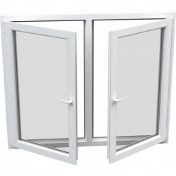 Dvojkrídlové plastové okno - otváravé + otváravo-sklopné, šírka: 1600mm, výška: 1500mm