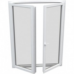 Dvojkrídlové plastové balkónové dvere - otváravé + otváravo-sklopné, šírka: 1100mm, výška: 2000mm