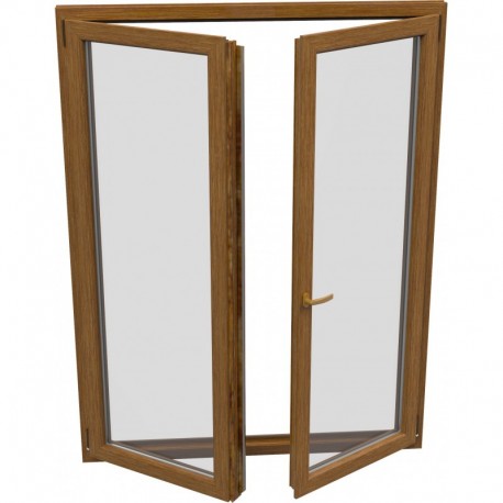Dvojkrídlové plastové balkónové dvere - otváravé + otváravo-sklopné, šírka: 1300mm, výška: 2000mm