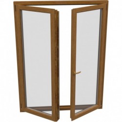 Dvojkrídlové plastové balkónové dvere - otváravé + otváravo-sklopné, šírka: 1400mm, výška: 2000mm