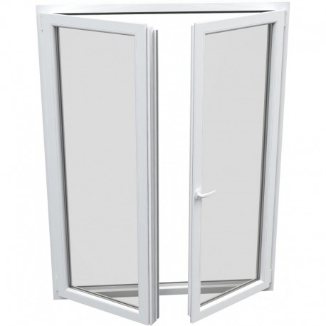 Dvojkrídlové plastové balkónové dvere - otváravé + otváravo-sklopné, šírka: 1500mm, výška: 2000mm